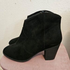 BP  black suede ankle booties  women 8